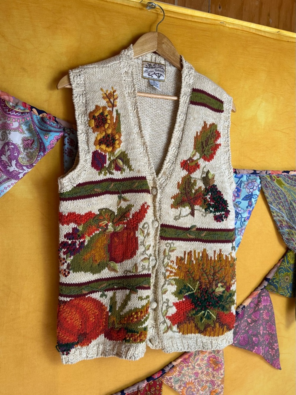Vintage Tiara International Harvest Sweater Vest